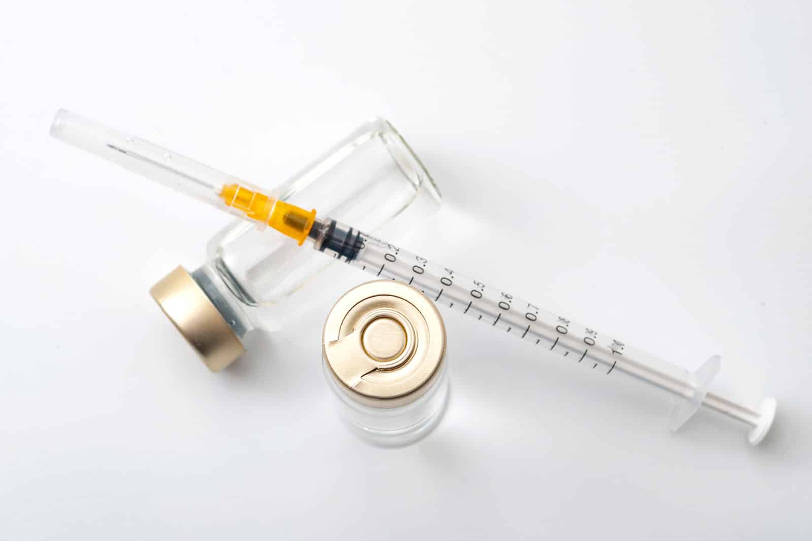 glass vials and syringe